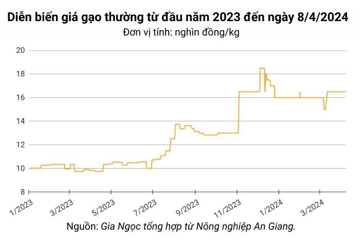 Giá lúa gạo hôm nay 8/4: Tăng từ 50 đồng/kg đến 500 đồng/kg