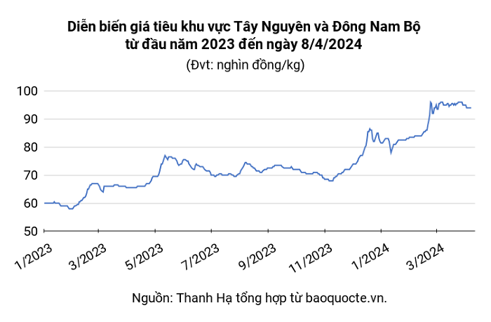 Giá tiêu hôm nay (8/4) duy trì ổn định ngày đầu tuần