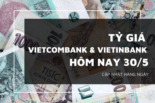 Tỷ giá Vietcombank và VietinBank ngày 30/5, euro và bảng Anh giảm mạnh