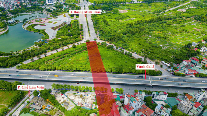 Toàn cảnh khu vực sẽ là bến đáp của hầm chui hơn 1.150 tỷ đồng kết nối đường trục Tây Thăng Long tại Hà Nội