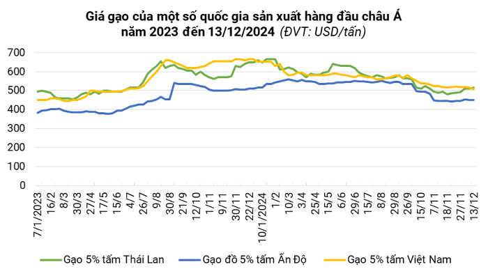 Giá lúa gạo hôm nay 13/12: Đồng loạt giảm