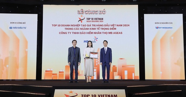 MB Ageas Life lọt Top 10 doanh nghiệp tạo giá trị hàng đầu Việt Nam 2024