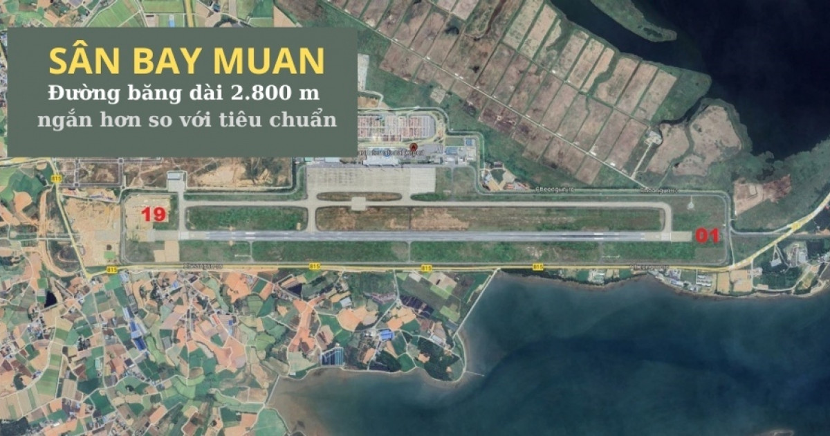 Sân bay Muan, nơi diễn ra thảm kịch khiến 179 người chết: Đầu tư 305 tỷ won, đường băng 2.800m ngắn hơn so với tiêu chuẩn