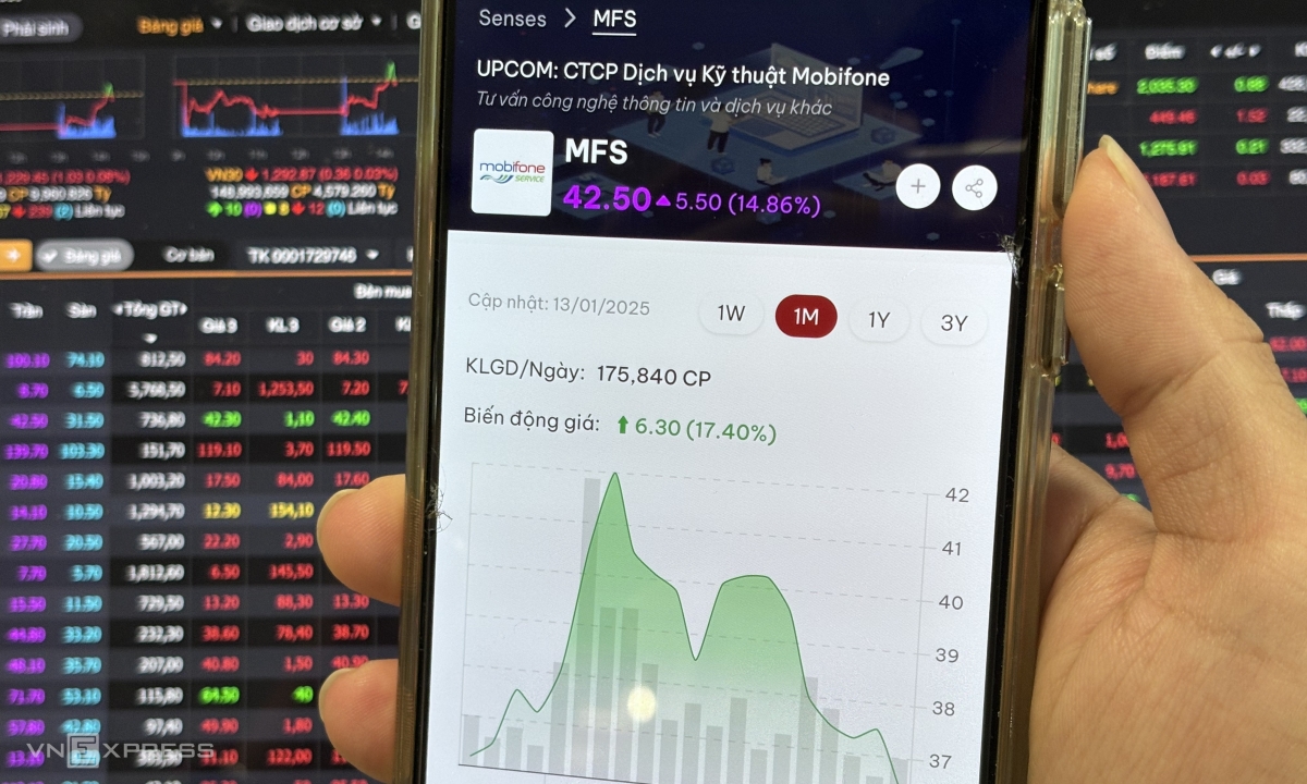 Cổ phiếu công ty con MobiFone tăng trần