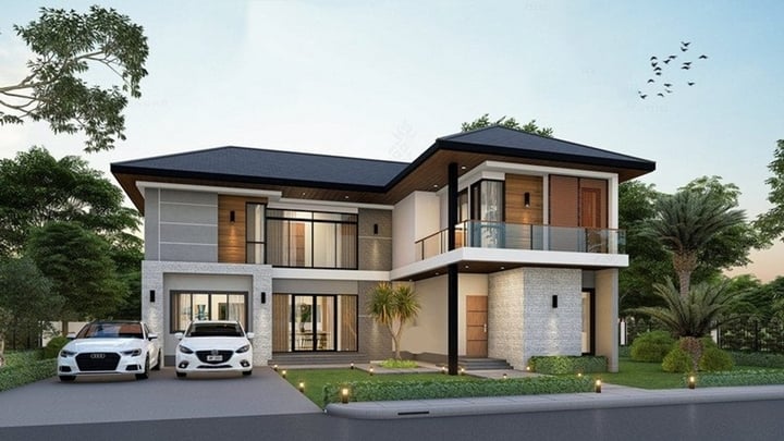 Gợi ý những mẫu nhà chữ L 2 tầng 600 triệu